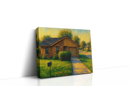 Mockup of 4601 Delwood Dr, Brownwood, TX 76801 oil painting on canvas