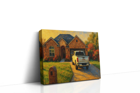 Mockup of 4603 4th St, Brownwood, TX 76801 oil painting on canvas