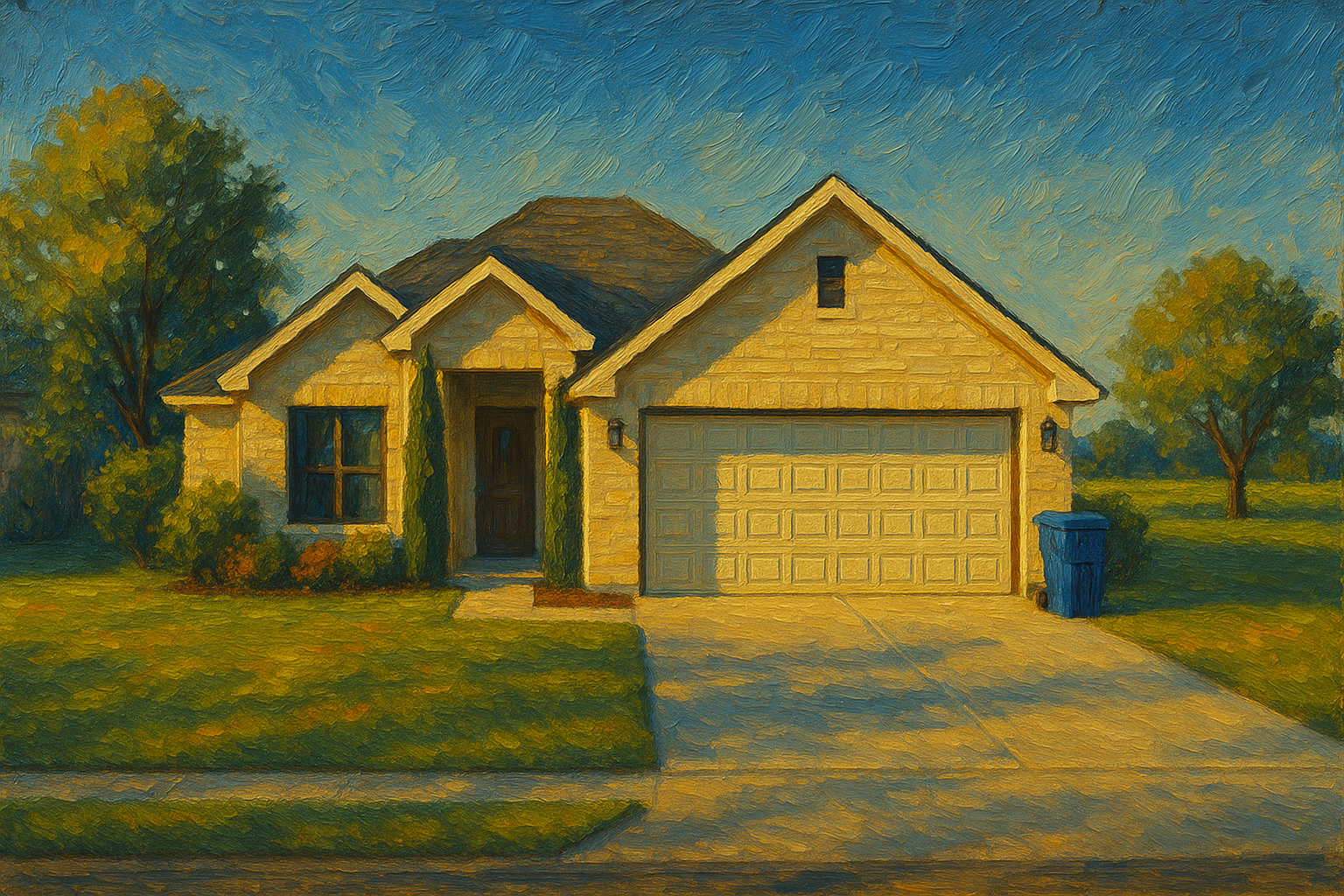 Oil painting of 4604 4th St, Brownwood, TX 76801