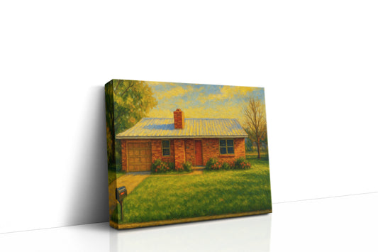 Mockup of 4604 Delwood Dr, Brownwood, TX 76801 oil painting on canvas