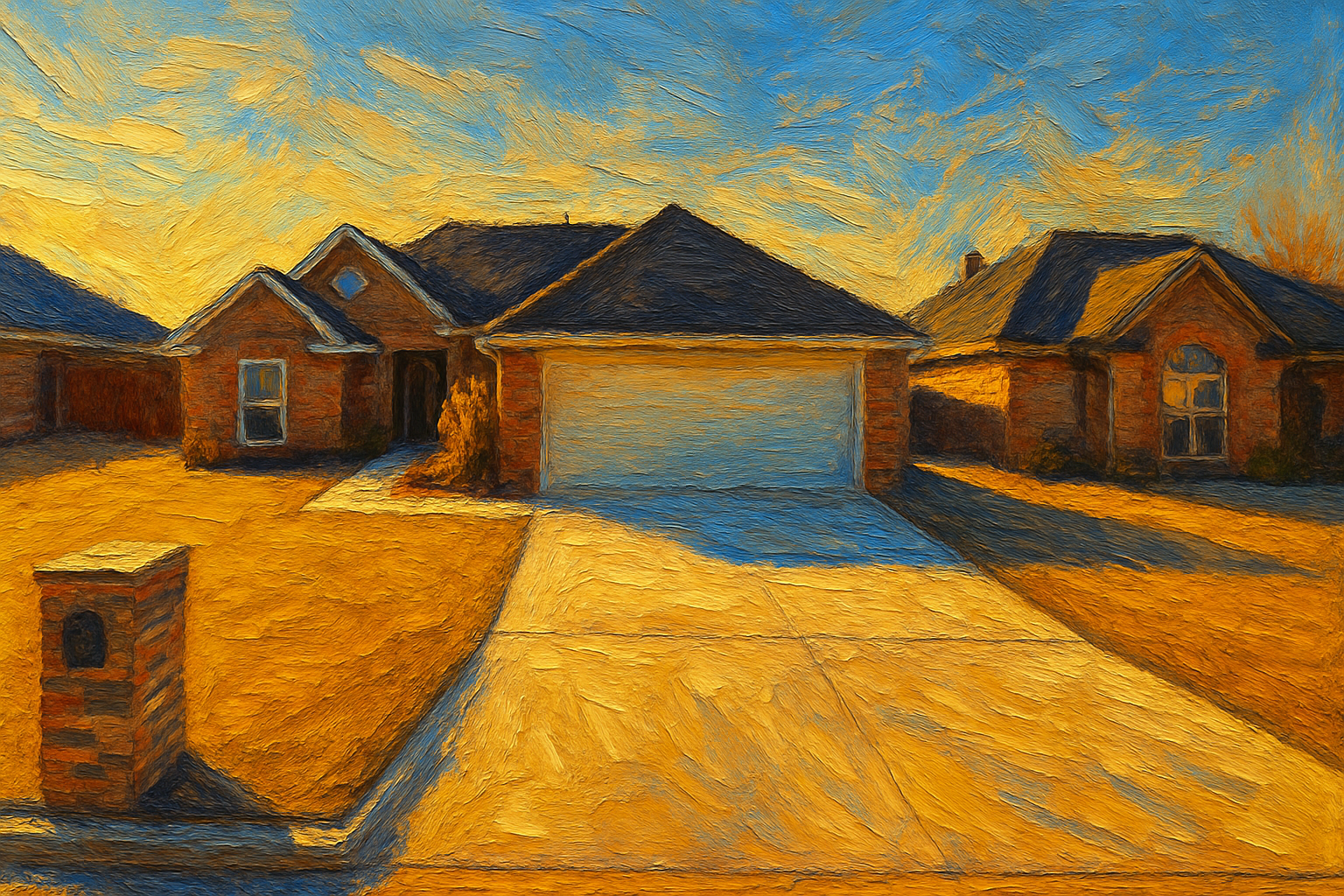Oil painting of 4605 4th St, Brownwood, TX 76801