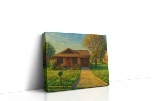 Mockup of 4605 9th St, Brownwood, TX 76801 oil painting on canvas