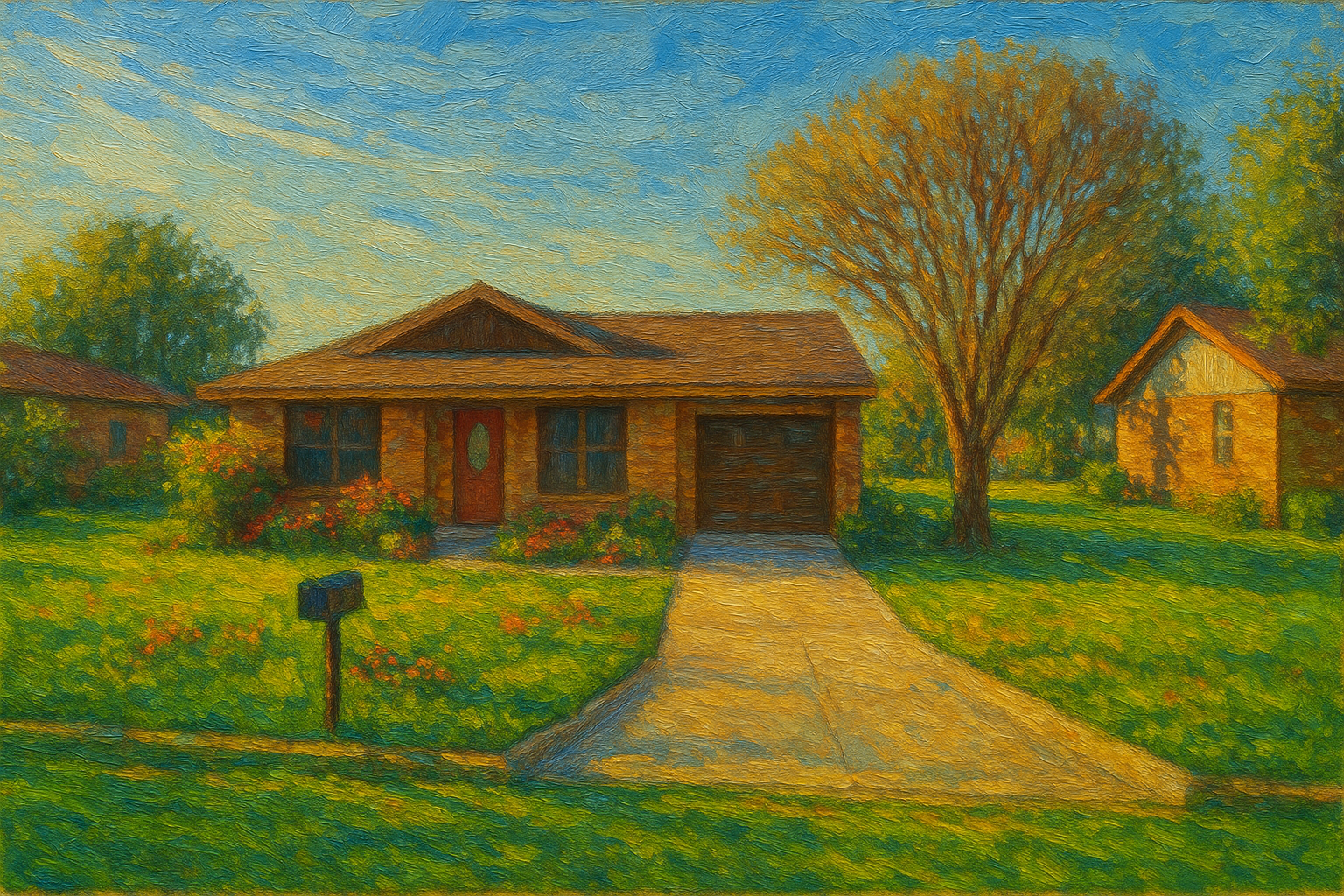 Oil painting of 4605 9th St, Brownwood, TX 76801