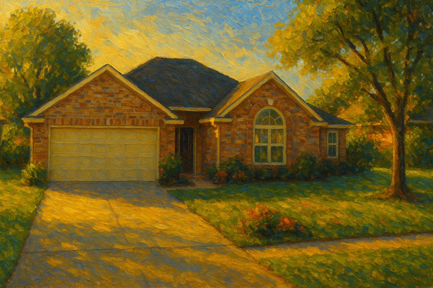 Oil painting of 4607 4th St, Brownwood, TX 76801