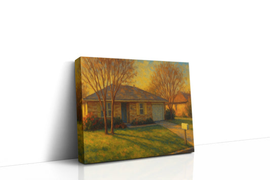 Mockup of 4607 Delwood Dr, Brownwood, TX 76801 oil painting on canvas