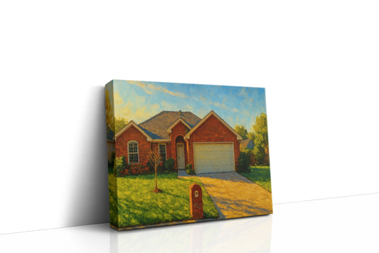 Mockup of 4607 Kay Dr, Brownwood, TX 76801 oil painting on canvas