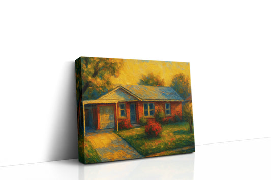Mockup of 4608 Delwood Dr, Brownwood, TX 76801 oil painting on canvas