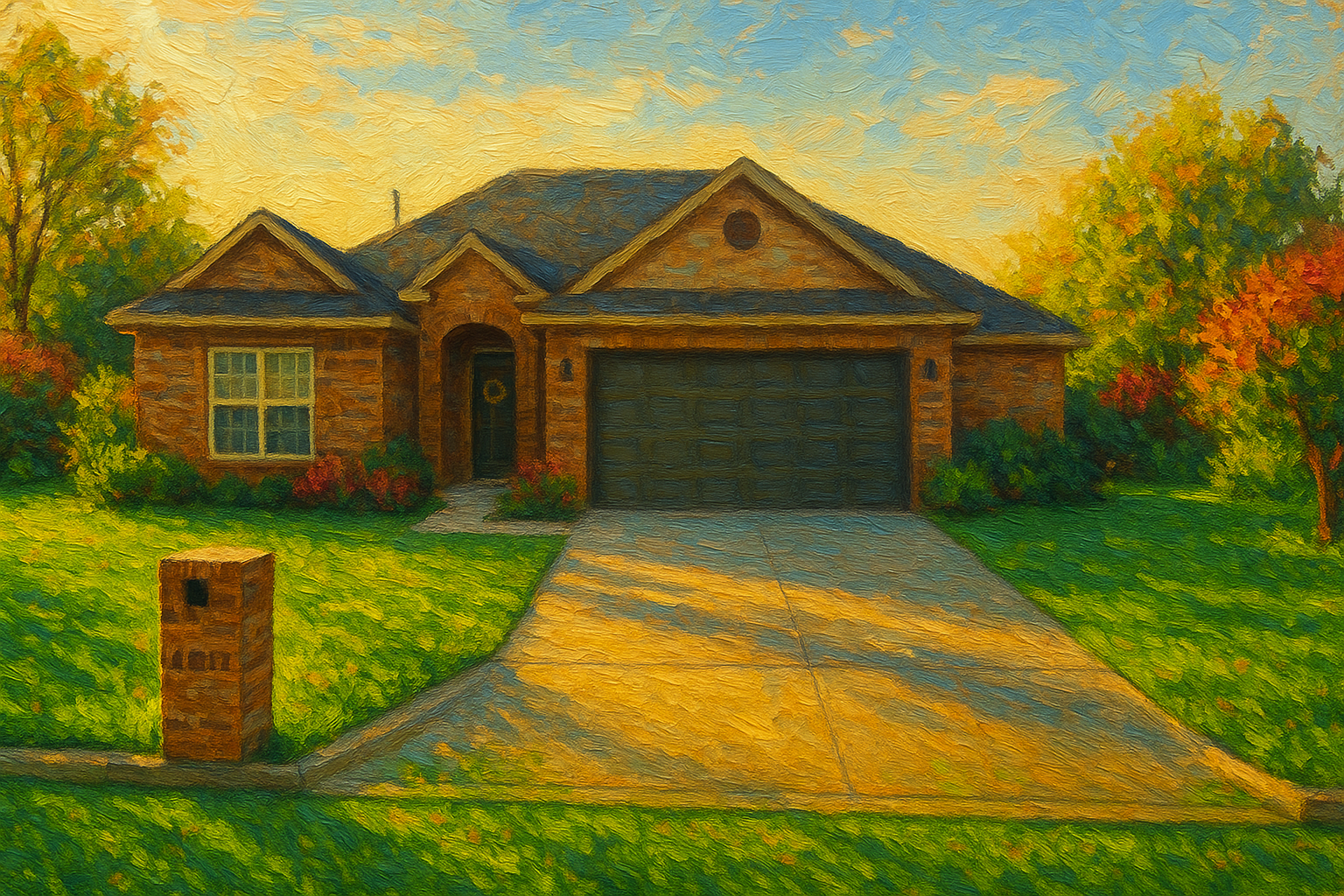 Oil painting of 4613 4th St, Brownwood, TX 76801
