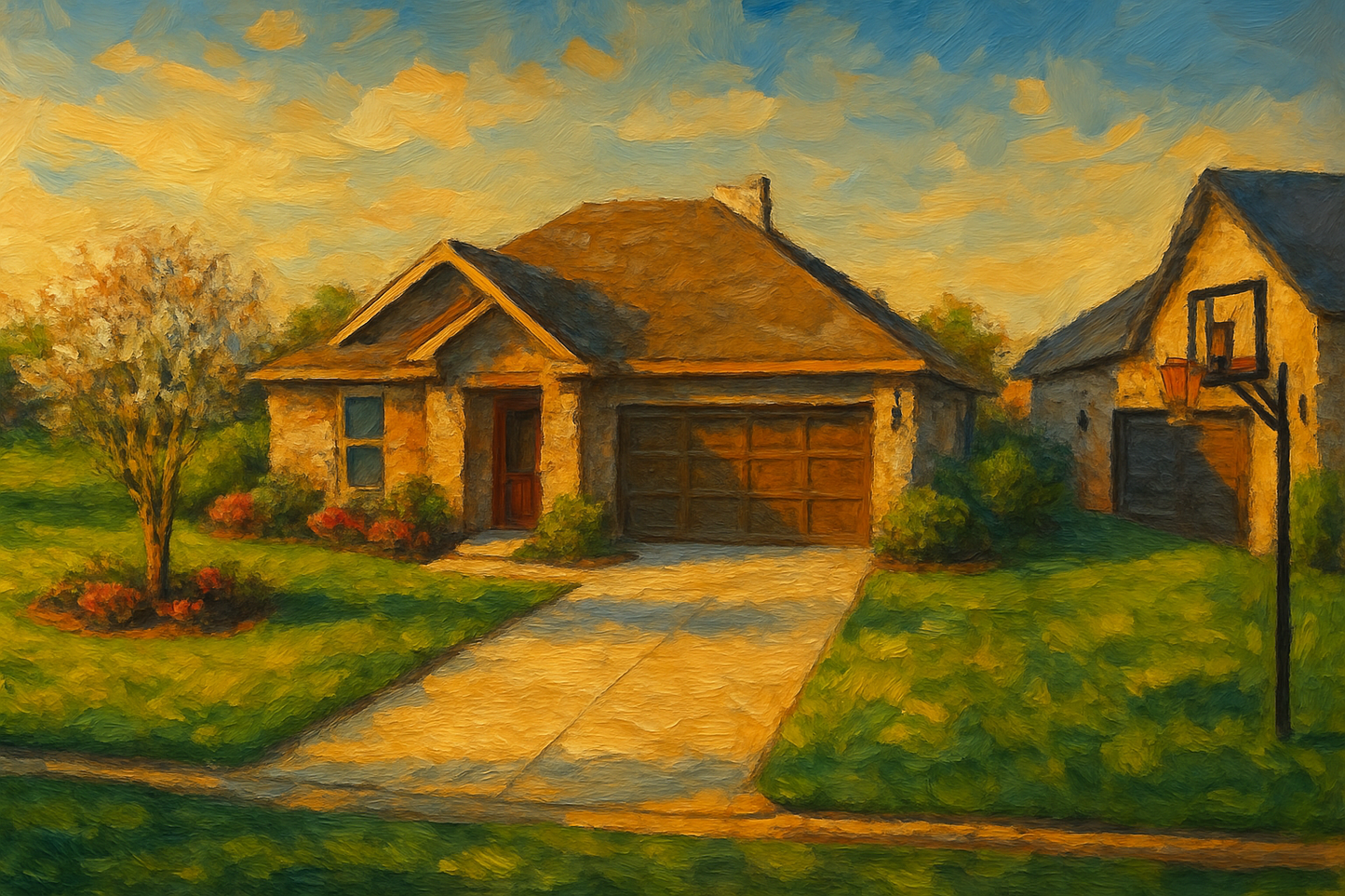Oil painting of 4614 4th St, Brownwood, TX 76801