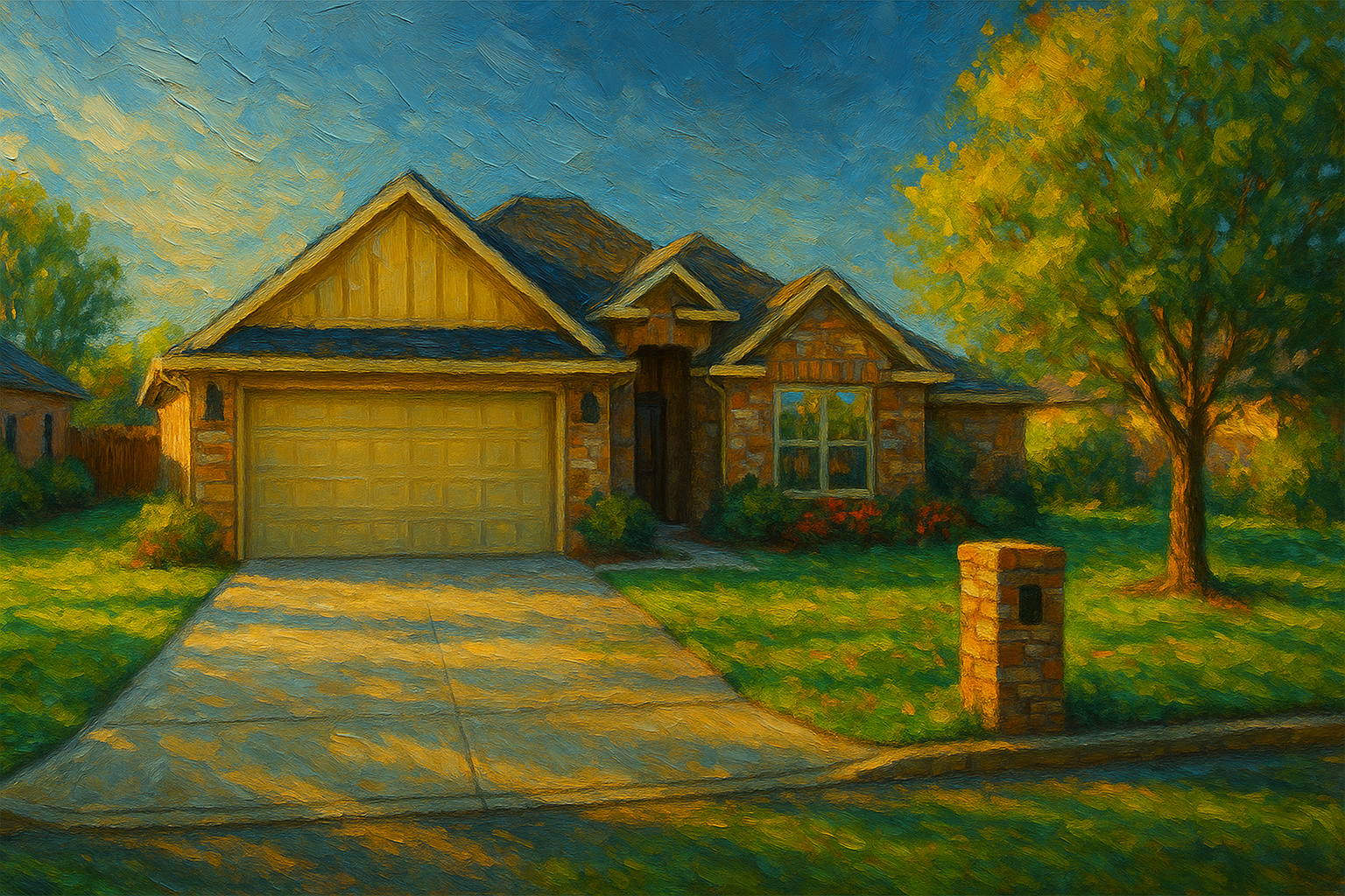 Oil painting of 4615 Kay Dr, Brownwood, TX 76801