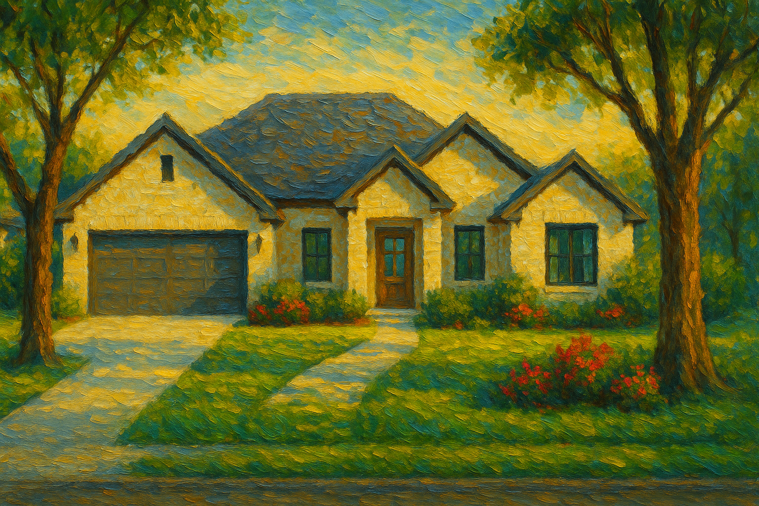 Oil painting of 4616 4th St, Brownwood, TX 76801