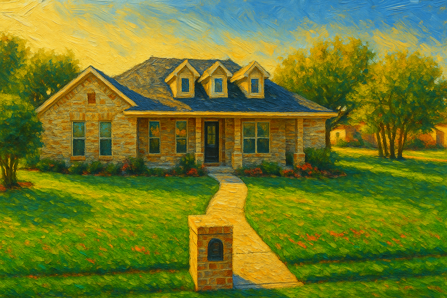 Oil painting of 4619 4th St, Brownwood, TX 76801