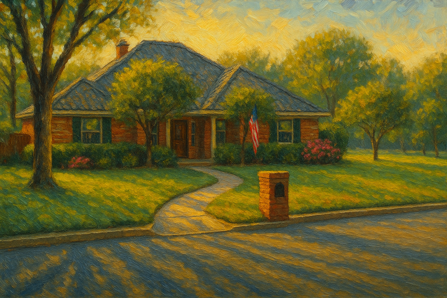 Oil painting of 4 Stonebridge Cir, Brownwood, TX 76801